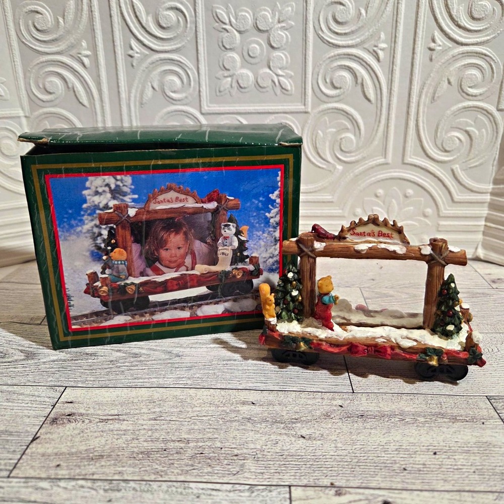 North Pole Express 1995 Office of Santa Teddy Bear Train Figurine, Boxed